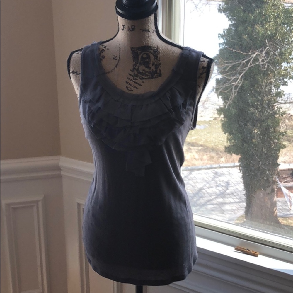 Anne Taylor cotton ruffled tank top
